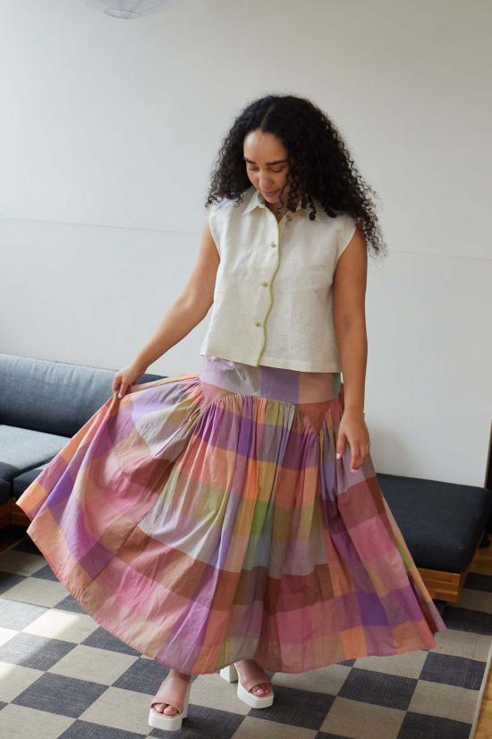  RUJUTA SHETH 롱 스커트 루주타 셰스 레일라 스커트 메리다 체스 - OTHER BRANDS