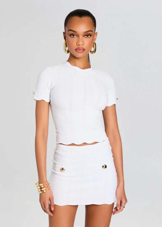  레트로페테 민소매 티셔츠 아이샤 니트 탑 옵틱 화이트