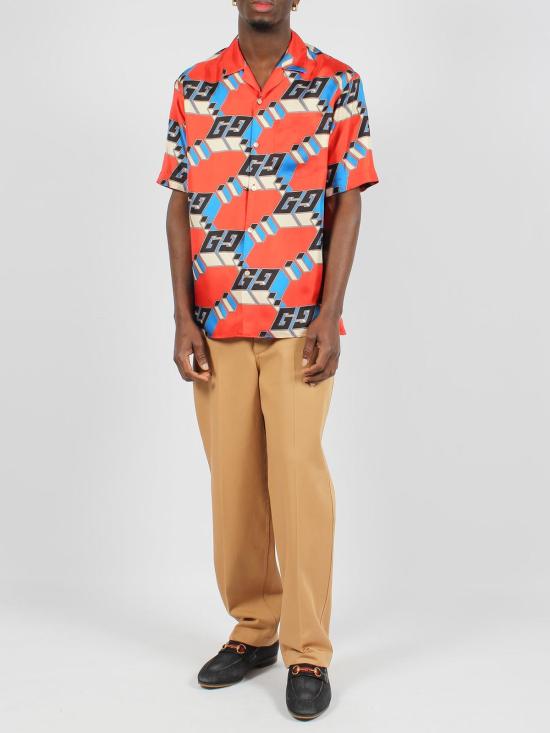  구찌 스트레이트 팬츠 웹 디테일 코튼 팬츠 라이트 브라운 - GUCCI