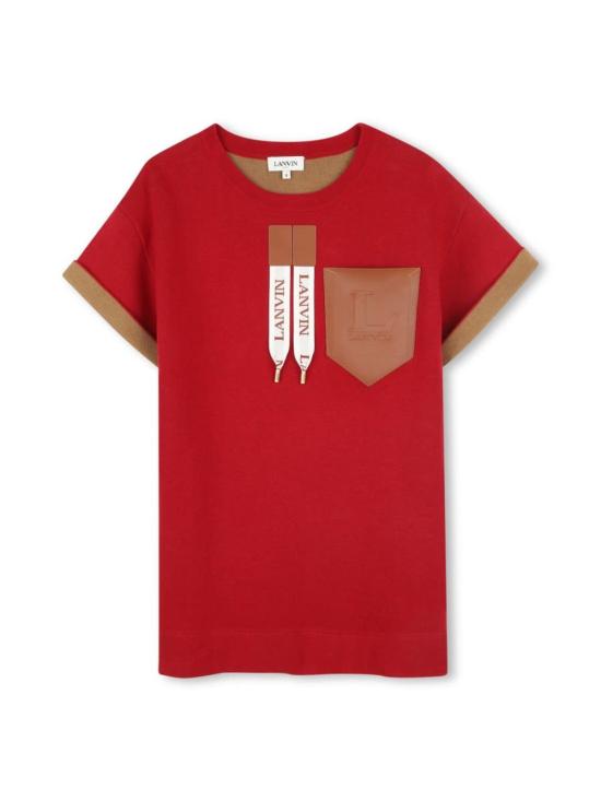  [키즈] 랑방 오버롤 키즈 드레스 레이스 점프수트 레드