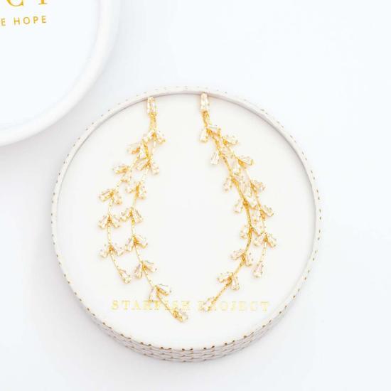  스타피쉬 프로젝트 이어링 그레이스풀 윌로우 지르콘 앤 골드 드롭