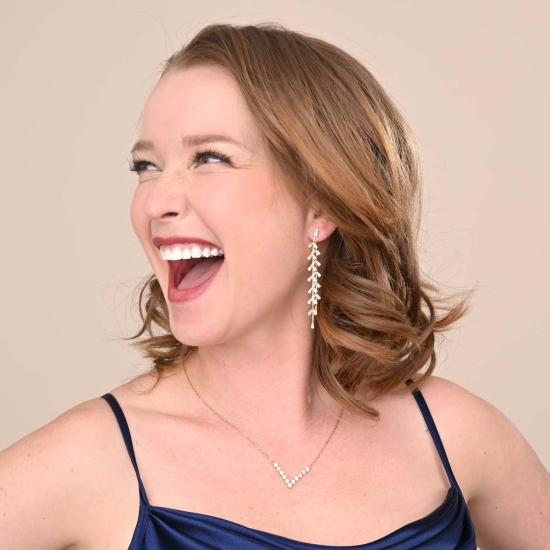  스타피쉬 프로젝트 이어링 그레이스풀 윌로우 지르콘 앤 골드 드롭 - STARFISH PROJECT