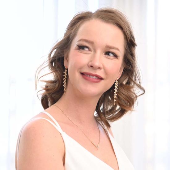  스타피쉬 프로젝트 이어링 그레이스풀 윌로우 지르콘 앤 골드 드롭 - STARFISH PROJECT