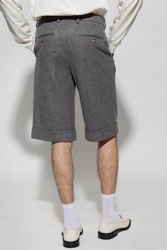  구찌 숏팬츠 울 반바지 (회색) - GUCCI