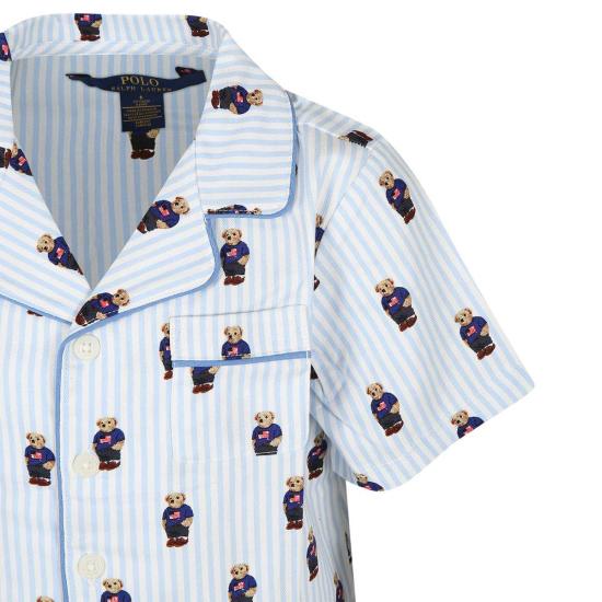  [키즈] 랄프 로렌 라운지 웨어 아동용 연한 파란색 면 잠옷 - RALPH LAUREN