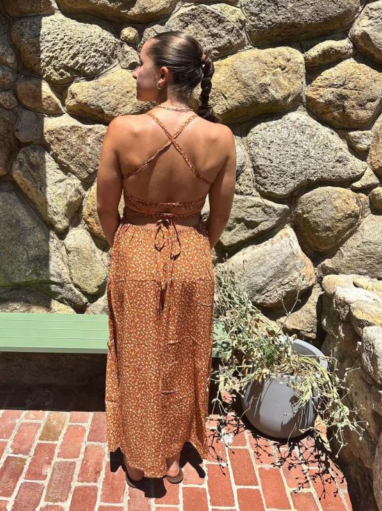  콘라도 롱 원피스 타이백 맥시 드레스 - CONRADO