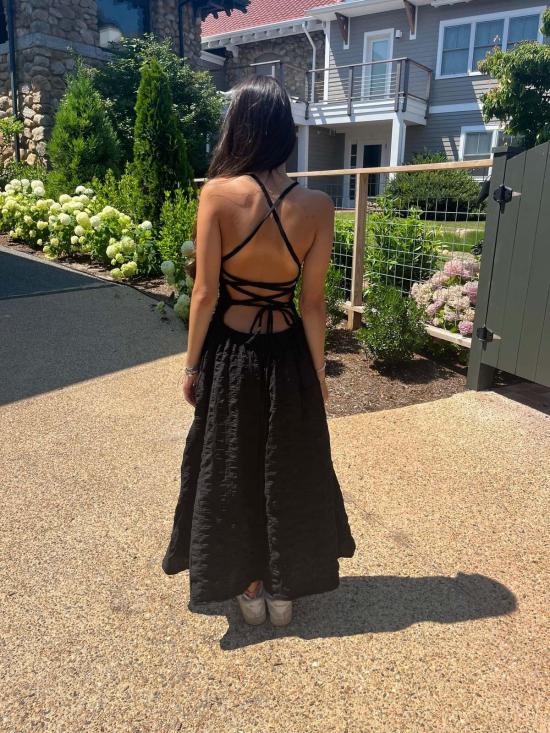  콘라도 롱 원피스 타이백 맥시 드레스 - CONRADO