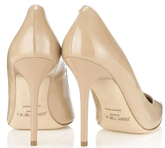  지미추 힐/펌프스 아벨 페이턴트 레더 포인티 토 펌프스 누드 - JIMMY CHOO
