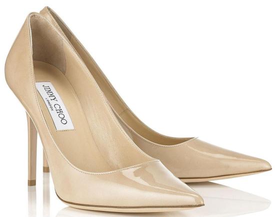  지미추 힐/펌프스 아벨 페이턴트 레더 포인티 토 펌프스 누드 - JIMMY CHOO