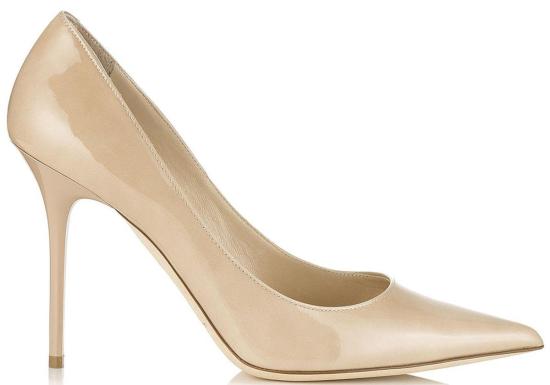  지미추 힐/펌프스 아벨 페이턴트 레더 포인티 토 펌프스 누드 - JIMMY CHOO