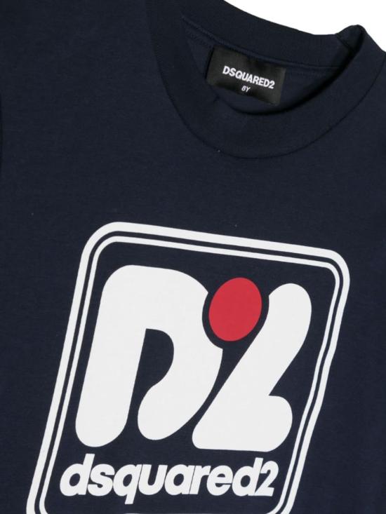  [키즈] 디스퀘어드2 트레이닝 상의 키즈 Dsquared2 슬라우치핏 티셔츠 블루 - DSQUARED2