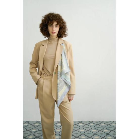  Lost Pattern 머플러/스카프 로스트 패턴 리니어 랭귀지 실크 반다나 스카프