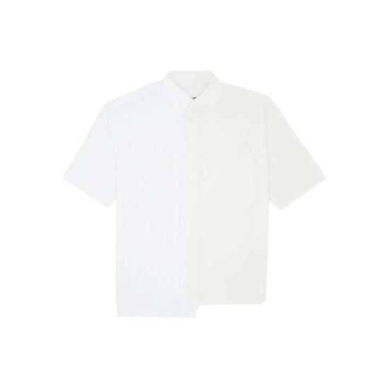  MM6 메종마르지엘라 탑 Mm6 메종 마르지엘라 패널 셔츠 화이트/뉴트럴