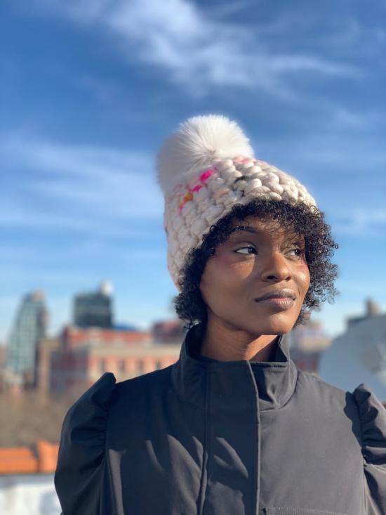  미샤램퍼트 모자 미샤 램퍼트 핑크 Twombly 비니 폼스터 + 누드 Xl 폼 - MISCHA LAMPERT