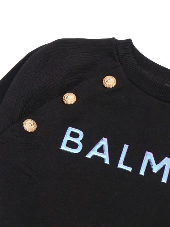  [키즈] 발망 풀오버 키즈 스웨트셔츠 블랙 - BALMAIN