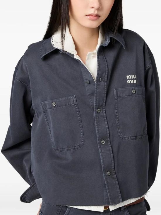 26SS 미우미우 셔츠 GWC135SOOO 17AE F0170 FUMO - MIU MIU