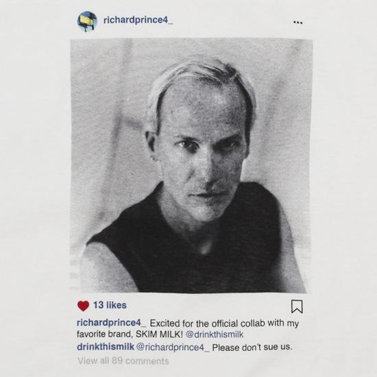  Skim Milk 반팔 티셔츠 스키민트 리처드 프린스 콜라보 티셔츠 화이트 - SKIM MILK