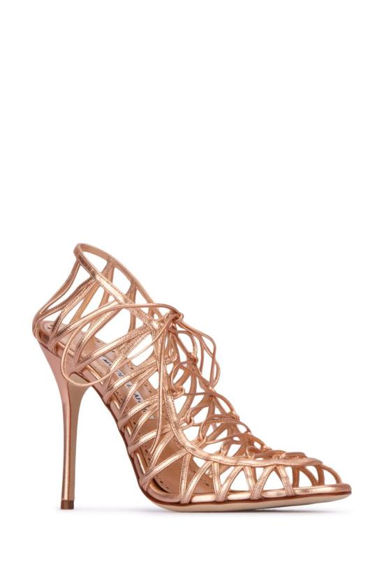  마놀로 블라닉 힐/펌프스 Manolo Blahnik 스카프 콘 타코 힐 슈즈 구리 - MANOLO BLAHNIK