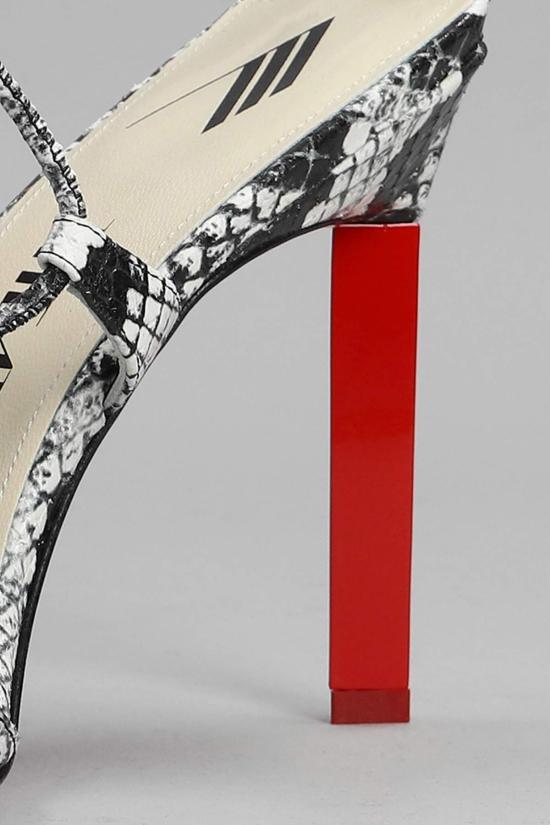  디 아티코 힐/펌프스 Attico Adele 레이스 업 펌프 피톤 - THE ATTICO