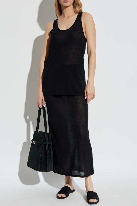  토템 롱 스커트 스트레이트 컷 스커트 블랙 - TOTEME