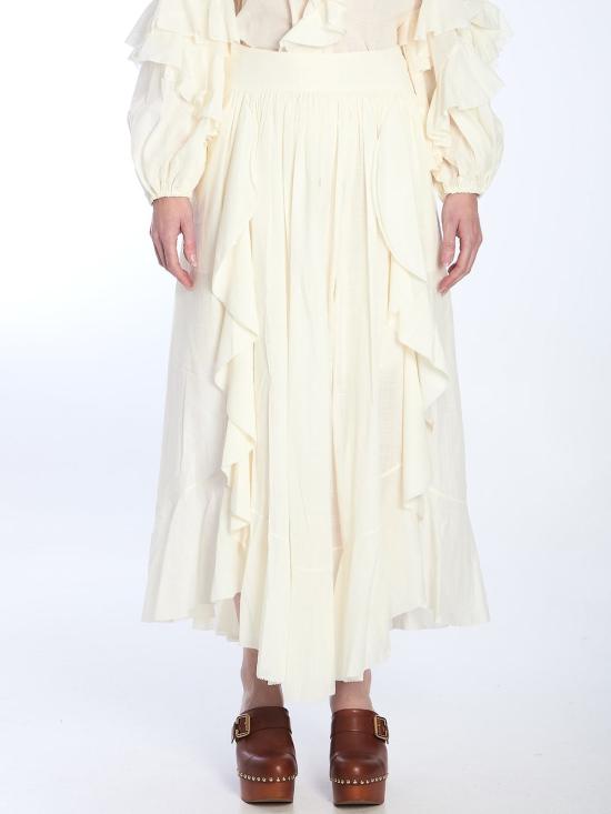  짐머만 롱 스커트 지머만 아카시아 러플 맥시 스커트 아이보리