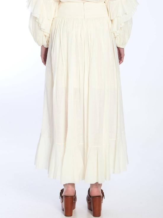  짐머만 롱 스커트 지머만 아카시아 러플 맥시 스커트 아이보리 - ZIMMERMANN
