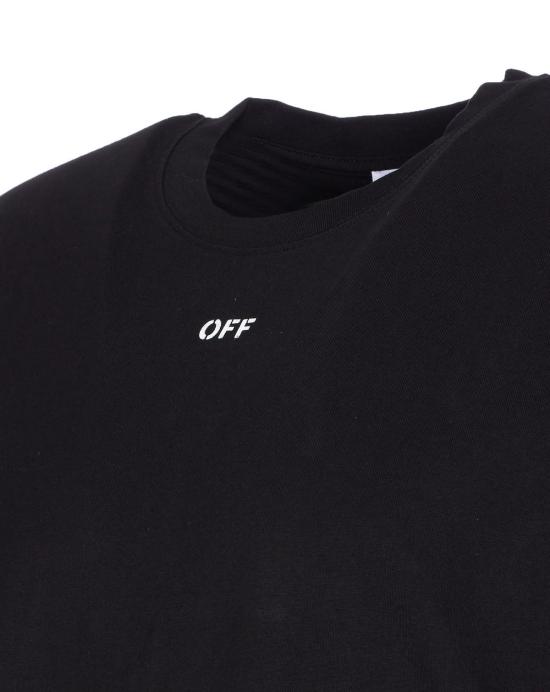  오프화이트 반팔 티셔츠 브러시 애로우 티셔츠 블랙 - OFF WHITE