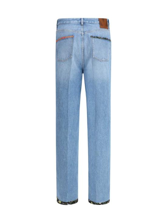  발렌티노 가라바니 데님 팬츠 꽃무늬 디테일이 있는 발렌티노 청바지 - VALENTINO GARAVANI