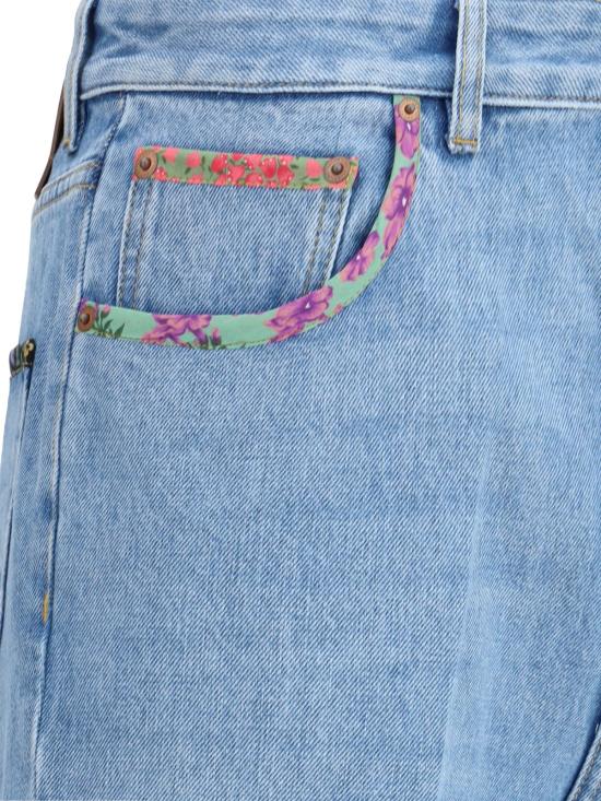  발렌티노 가라바니 데님 팬츠 꽃무늬 디테일이 있는 발렌티노 청바지 - VALENTINO GARAVANI