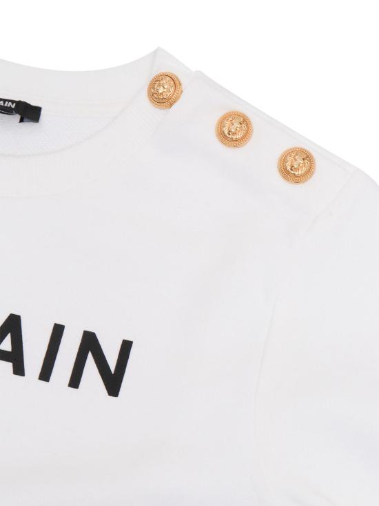  [키즈] 발망 풀오버 키즈 스웨트셔츠 화이트 - BALMAIN