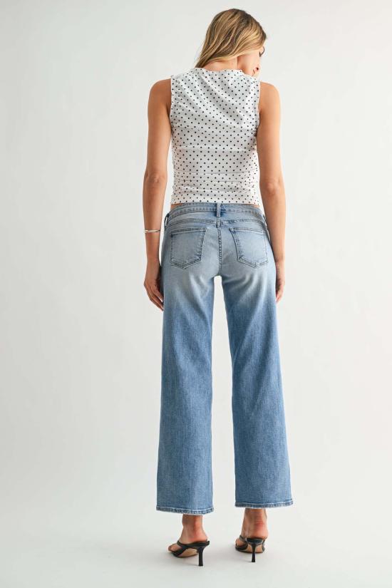  저스트 블랙 데님 데님 팬츠 슈퍼 로우 라이즈 릴렉스드 진 라이트 데님 - JUST BLACK DENIM