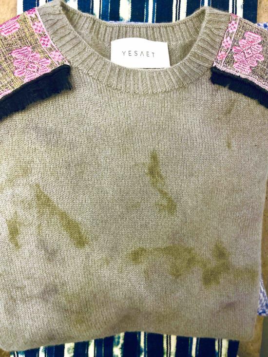  예세이트 스웨터 Yesaet Hirut 식물 염색 크루넥  Vintage Camo Botanical - YESAET