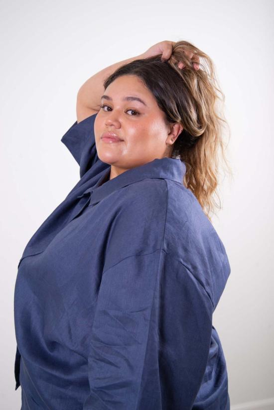  Sønderhaus 라운지 웨어 리넨 세트 네이비 - OTHER BRANDS