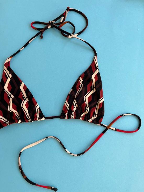  시위 비키니 수영복 시유 셀마 리버서블 트라이앵글 비키니 탑 블랙 멀티 - SIYU