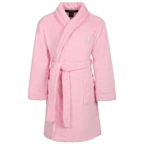  [키즈] 랄프 로렌 라운지 웨어 아동용 핑크색 로고 목욕가운