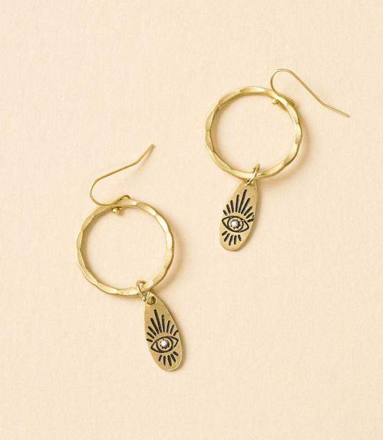  마트르 부미 이어링 루치 악마의 눈 참 후프 귀걸이 - MATR BOOMIE