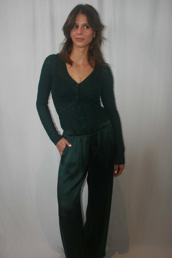  사블린 스트레이트 팬츠 브린 풀온 실크 팬츠