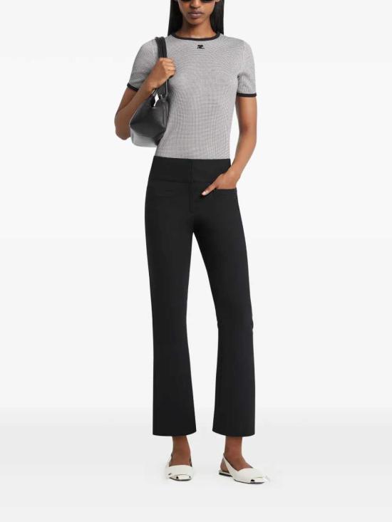 26SS 쿠레쥬 반팔 티셔츠 126JTS017JS0223 HOUNDSTOOTH BLACK B217 - COURREGES