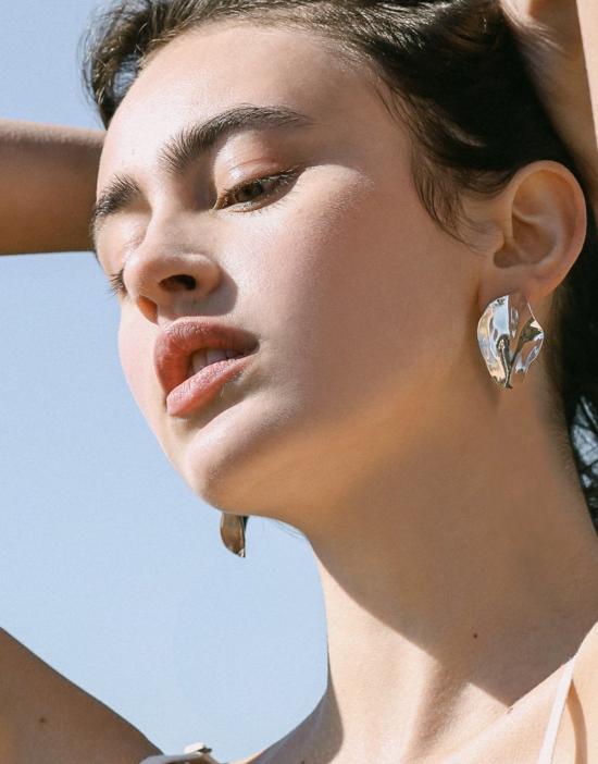  클레드 이어링 웨이브 귀걸이 (은)