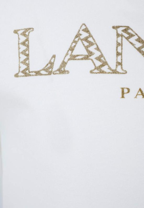  [키즈] 랑방 트레이닝 상의 로고가 있는 아동용 흰색 티셔츠 - LANVIN