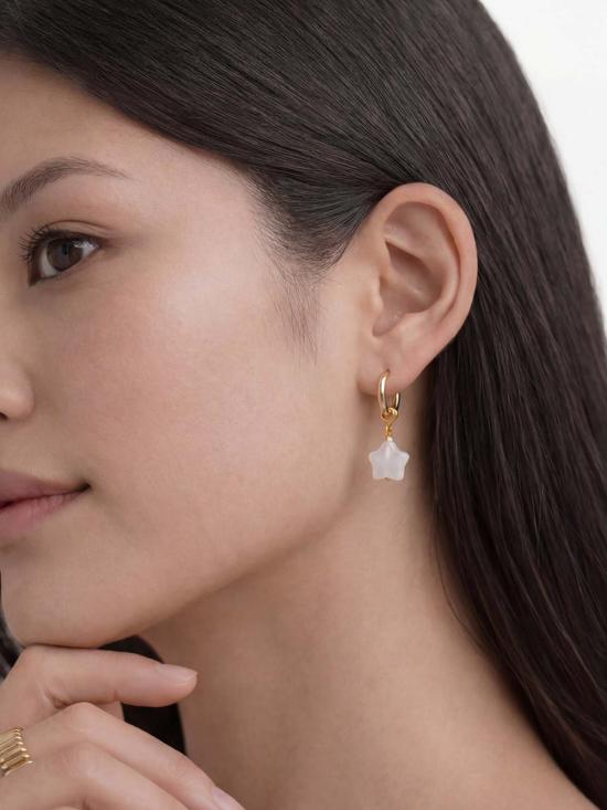  세레 이어링 세리 하베스트 제이드 스톤 참 귀걸이 스타 화이트 - SEREE