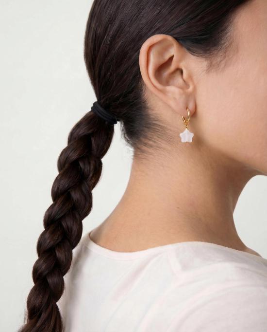  세레 이어링 세리 하베스트 제이드 스톤 참 귀걸이 스타 화이트 - SEREE