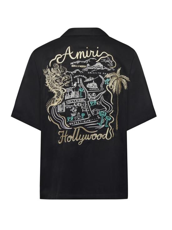  아미리 반팔 셔츠 할리우드 코튼  블랙 - AMIRI