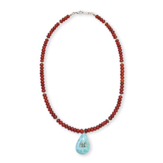 리지 포르투나토 목걸이/팬던트 가넷 라리마 & 스털링 실버 펜던트 목걸이