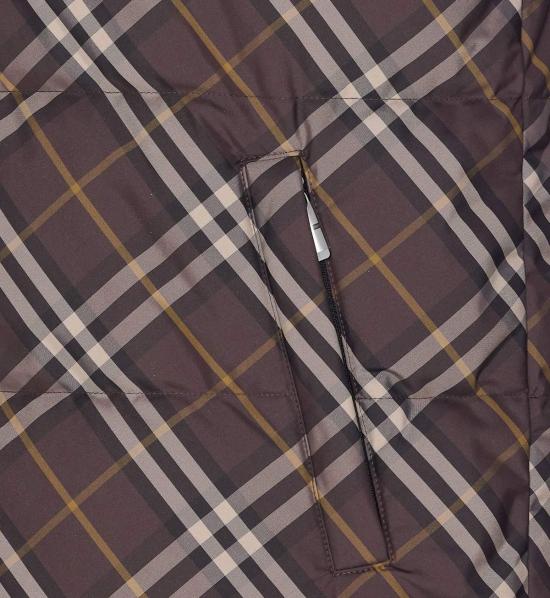  버버리 베스트 체크 양면 패딩  브라운 - BURBERRY