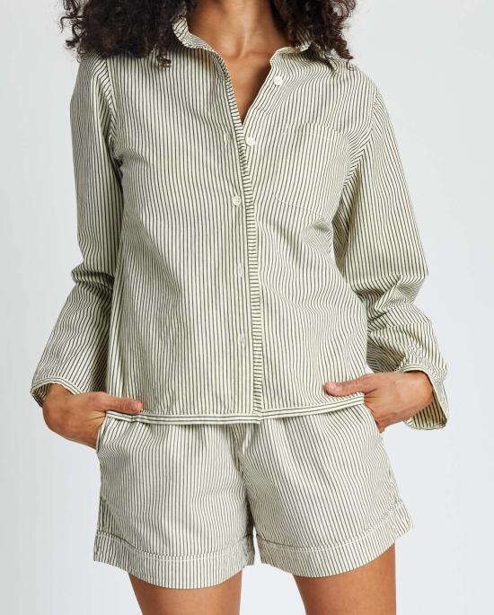  론 숏팬츠 Lwn Hawthorn Short Natural Pencil Stripe - LWN
