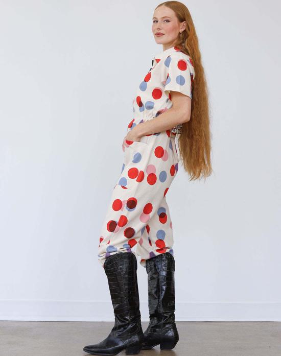  Noble 점프수트 노블 유틸리티 수트 폴카 도트