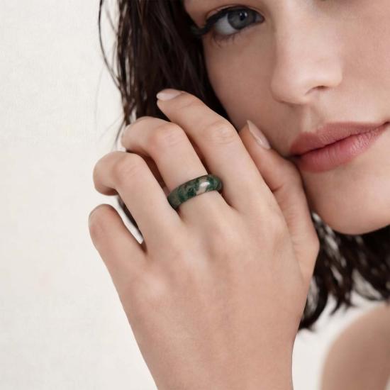  세레 반지 세리 그린 제이드 스톤 링 그린 - SEREE