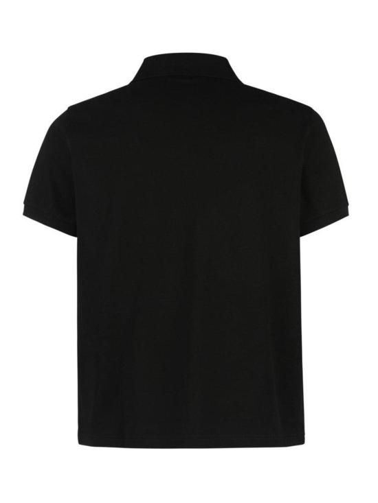  생로랑 폴로 티셔츠 생 로랑 반팔 코튼 폴로 셔츠 느와르 - SAINT LAURENT