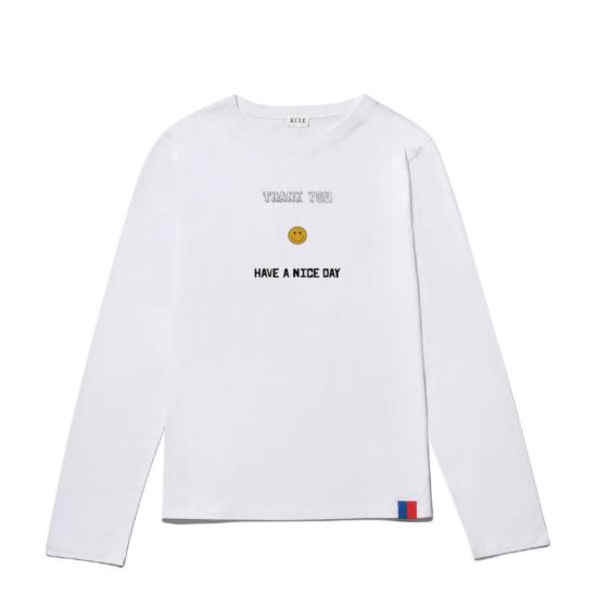  큘 긴팔 티셔츠 Kule The Modern Thank You 티셔츠 화이트 - KULE